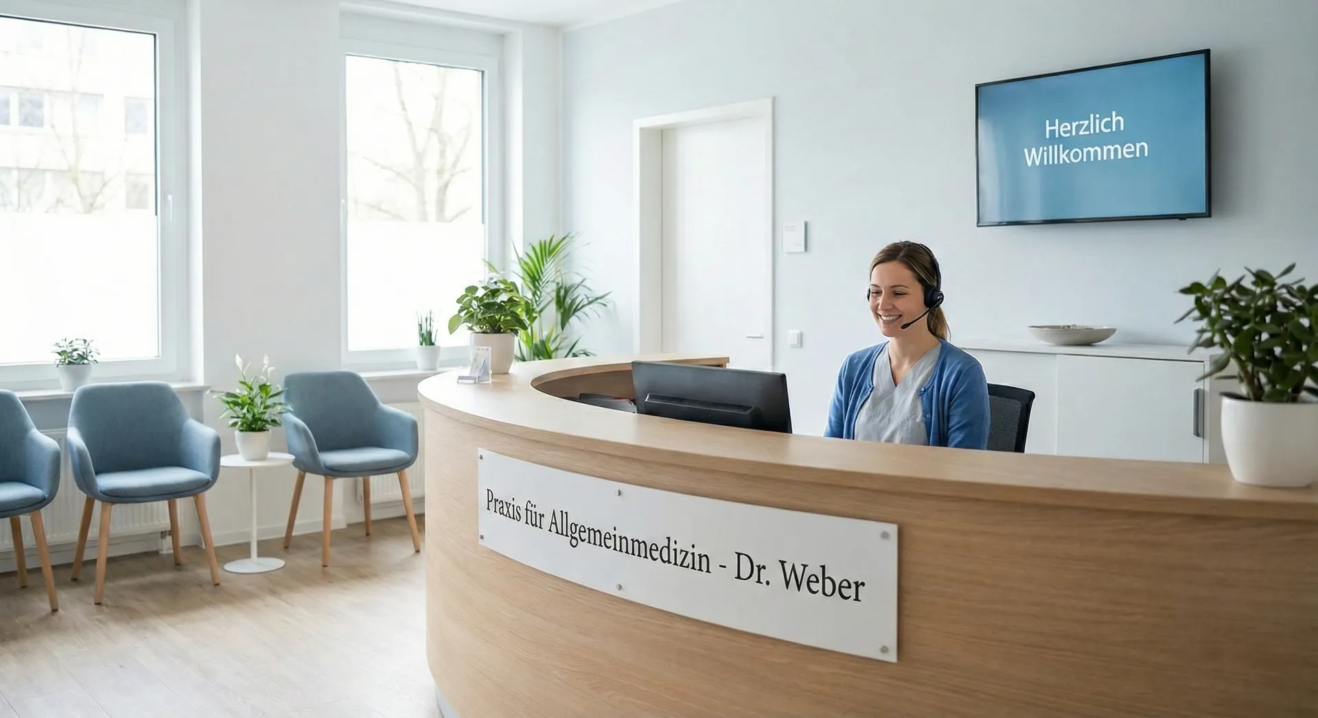 Modernes Webdesign für Arztpraxen - Empfangsbereich einer Praxis